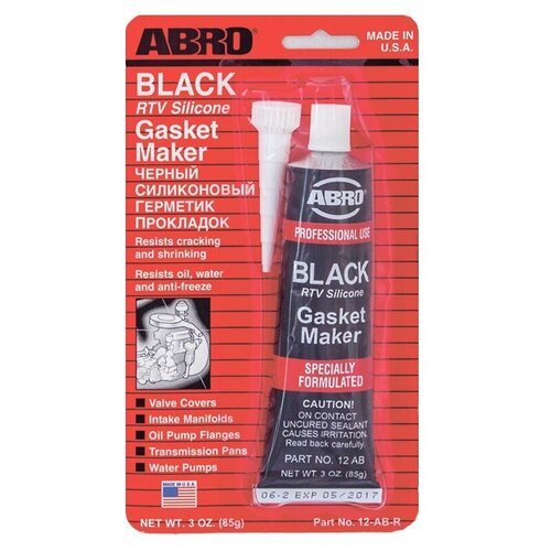 Герметик прокладок ABRO 12-AB-R черный, туба алюм. 85 г