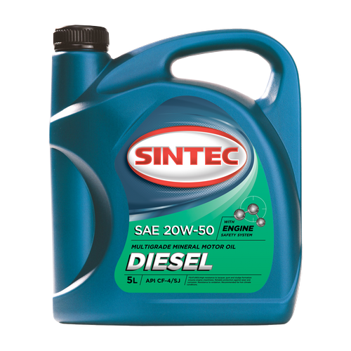 Минеральное моторное масло SINTEC Diesel SAE 20W-50 API CF-4/CF/SJ, 5 л