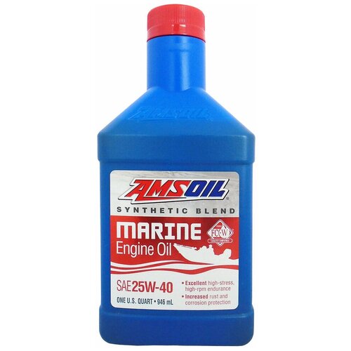 Моторное масло для 4-Такт лод.мот. AMSOIL  Synthetic Blend Marine Engine Oil SAE 25W-40 (0,946л)