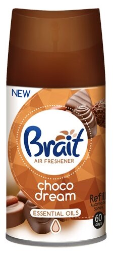 Brait Essential Oils Choco Dream Сменный освежитель воздуха для автоматического освежителя воздуха Шоколадная мечта 250 мл
