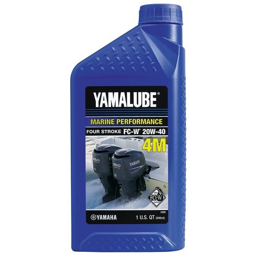 Минеральное моторное масло Yamalube 4M Outboard Mineral FC-W Engine Oil 20W-40, 0.946 л