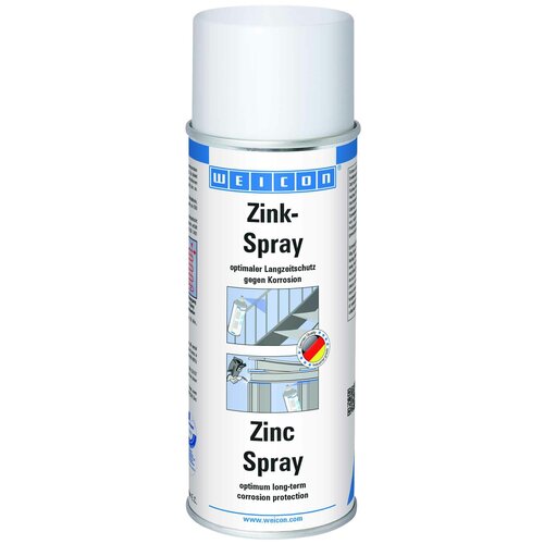 Клеи, смазки, герметики WEICON Zinc Spray* "bright grade" (400мл) Цинк-спрей "яркий сорт", защита от коррозии