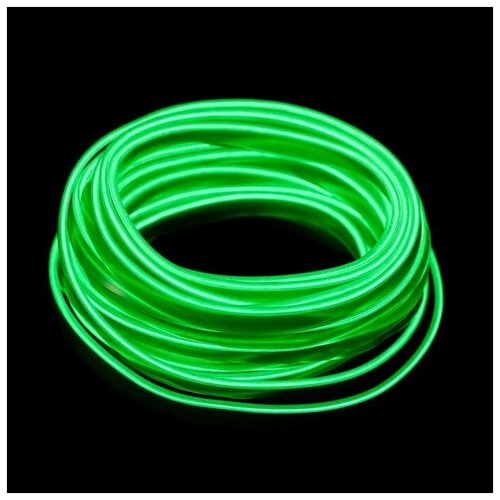 Неоновая нить Cartage для подсветки салона, адаптер питания 12 В, 7 м, зеленый