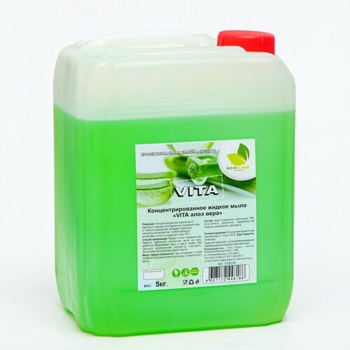 Концентрированное жидкое мыло «VITA алоэ вера» евро канистра, 5кг Vita - 1