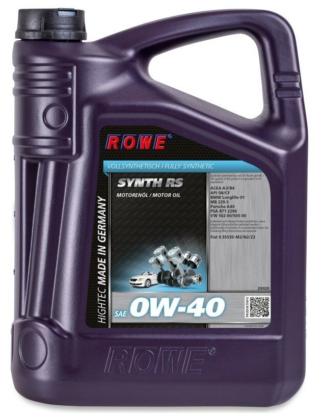ROWE 20020001099 Масло мот. HIGHTEC SYNT RS SAE 0W-40 1 Л