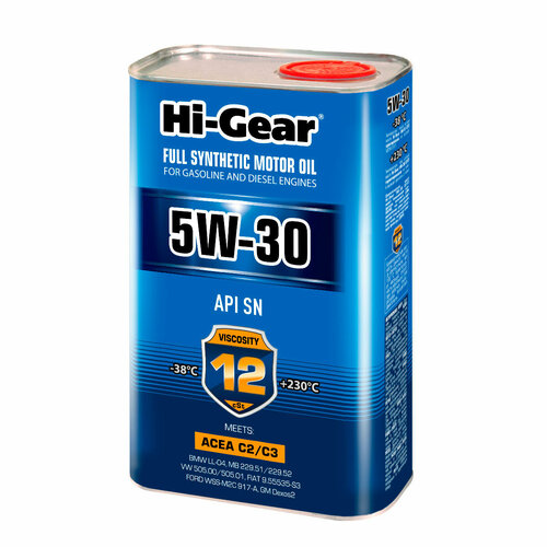 Моторное масло Hi-Gear 5W-30 SN ACEA С2/С3, 1л. HG0330