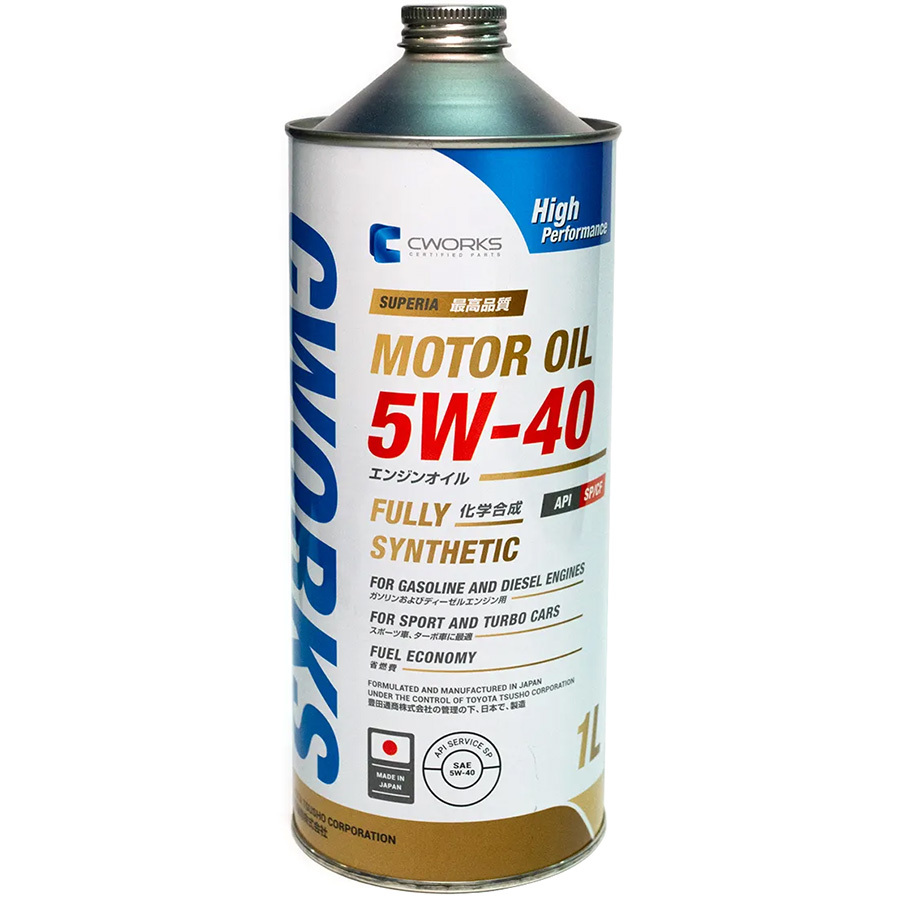 Моторное масло CWORKS SUPERIA 5W-40, 1 л