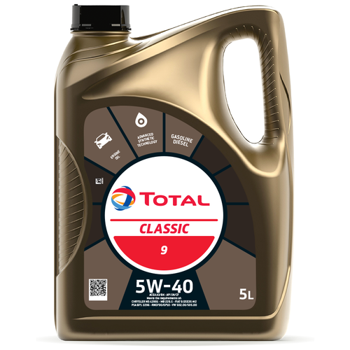 TOTAL 213730 Масло моторное полусинтетическое TOTAL CLASSIC 9 5W-40 1л (164796) 213730