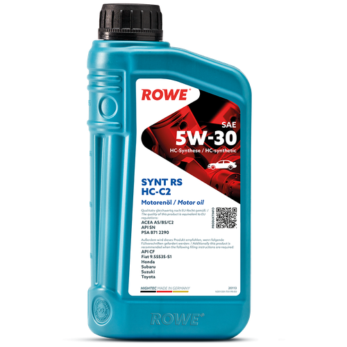 ROWE Масло Моторное Синтетическое Hightec Synt Rs Sae 5w-30 Hc-C2 (1л)
