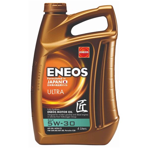 ENEOS EU0025401N Масло моторное ENEOS Ultra 5W30 API SN ACEA C3 синт. 1л