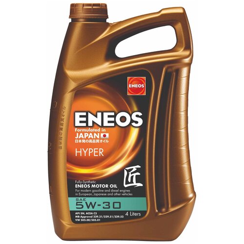 ENEOS EU0030401N Масло моторное ENEOS Hyper 5W30 API SN ACEA C3 синт. 1л