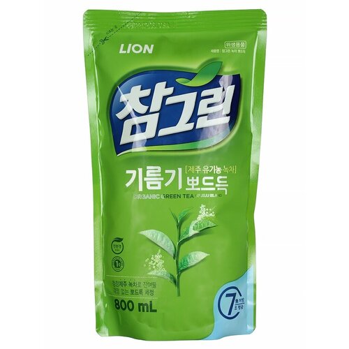 Средство для мытья посуды, овощей и фруктов 800 мл, CHAMGREEN зеленый ЧАЙ, Lion, 8801007026190