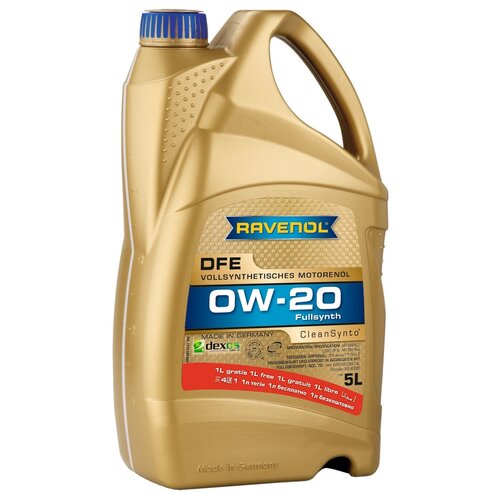 Синтетическое моторное масло Ravenol DFE SAE 0W-20 (4+1 л), 5 л