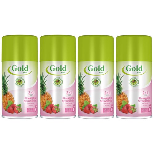Освежитель воздуха Экзотическое наслаждение Gold Mint Pineapple&Strawberries 230 мл - 4 штуки