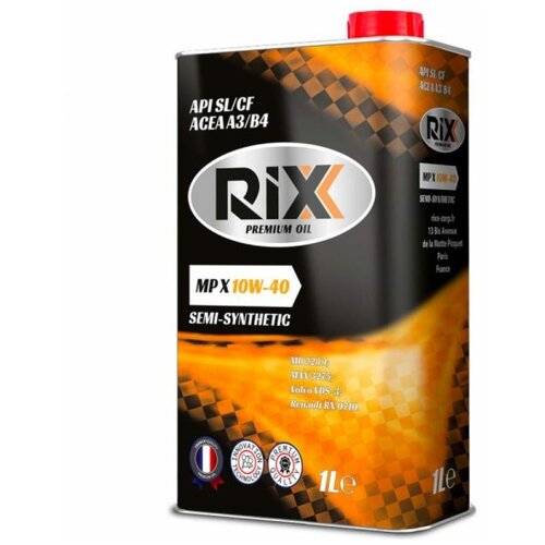 RIXX Полусинтетическое Моторное Масло Rixx Mp X 10w-40 Sl/Cf A3/B4 1 Л