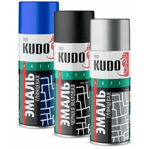 Краска спрей универсальная зеленая, 520 мл. KUDO KU-10081
