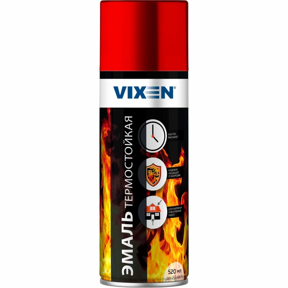 Эмаль Термостойкая, Vixen Ярко-Красный, Аэрозоль 520 Мл Vx-53006 Vixen арт. VX-53006