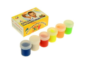 Экспоприбор Краски пальчиковые, набор 6 цветов x 40 мл, экспоприбор, для детей от 1 года