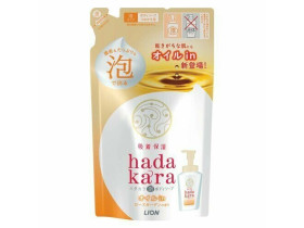 LION Бархатное экстра-увлажняющее мыло-пенка для тела с ароматом розового сада Hadakara 420 мл