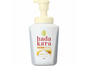 LION Бархатное экстра-увлажняющее мыло-пенка для тела с ароматом розового сада Hadakara 530 мл