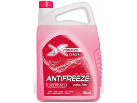 Антифриз для двигателя автомобиля X-Freeze G12+ красный, 1 кг, охлаждающая жидкость, готовый к применению