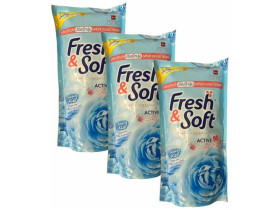 LION Кондиционер для белья 3 шт Essence Fresh&Soft Active Blue Fresh / Мягкая упаковка 600 мл / Таиланд