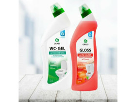 Grass набор гель для чистки сантехники WC-gel + чистящий гель для ванны и туалета Gloss