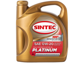 SINTEC Масло Моторное Синтетическое Platinum 0w-20, 4л. Api Sp, Ilsac Gf-6