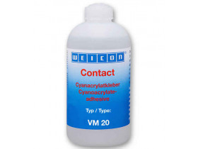 Weicon Contact VM 20 - Клей цианоакрилатный метилат vm 20, Бесцветный мутный, 500г.